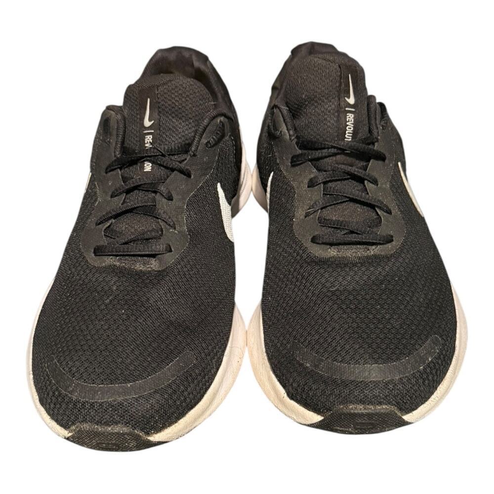 Nike Revolution 7 Men’s size 9 Wide Black White Mesh Running Sneakers - Picture 4 of 9